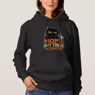 Camiseta Gato Preto Engraçado Não Hoje Talvez Amanhã