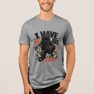 Camiseta Gato Preto Engraçado – Não Tenho a Menor Ideia do