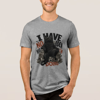 Camiseta Gato Preto Engraçado – Não Tenho a Menor Ideia do