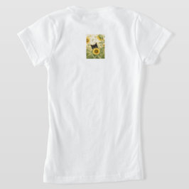 Camiseta Gato Preto Entre Girassóis – Gato de Flor Silvestr