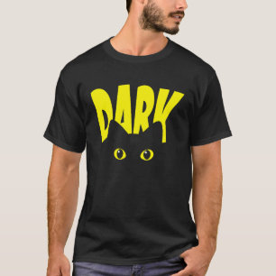Camiseta Gato Preto Escuro com Olhos Grandes, Pai de Gato L