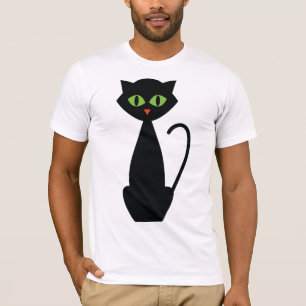 Camiseta Gato preto Eyed verde