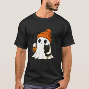Camiseta Gato Preto Fantasma Bonito Tempero de Abóbora Hall