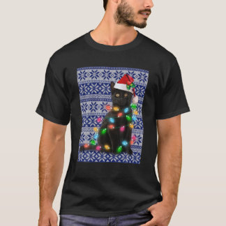 Camiseta Gato Preto Feio Natal Leve T Engraçado Pão Gato