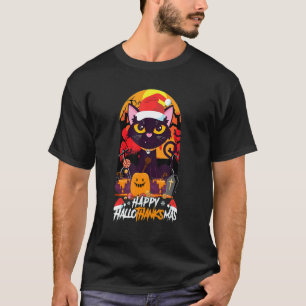 Camiseta Gato Preto Feliz Hallothankmas Gato