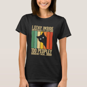 Camiseta Gato Preto Fico Dentro de Casa Porque Está Muito C