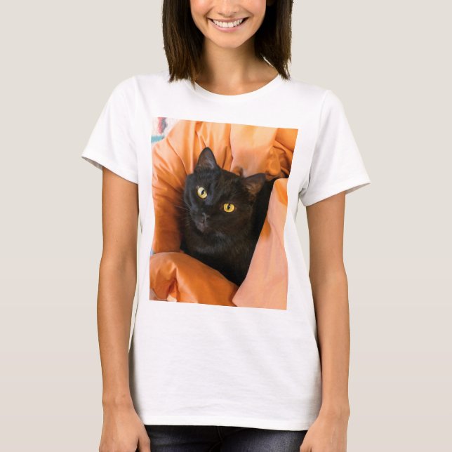 Camiseta Gato Preto Fofo (Frente)