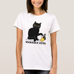 Camiseta Gato Preto Fofo e Malvado