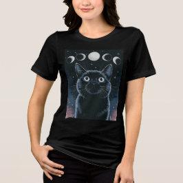 Camiseta Gato Preto gótico, Presente Gótico, Gato Preto da 