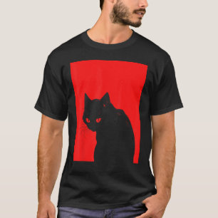 Camiseta Gato Preto Halloween Sinistro Temporada Assustador
