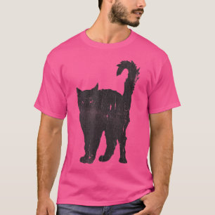 Camiseta Gato Preto Incrível de Punk Rock Masculino & Femin