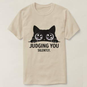 Camiseta Gato Preto Julgando Você Silenciosamente Present