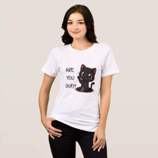 Camiseta Gato Preto Kawaii
