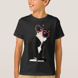 Camiseta Gato Preto Legal Gatinho Coração Vermelho Gles Fel