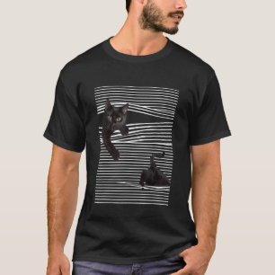 Camiseta Gato Preto Listra Horizontal