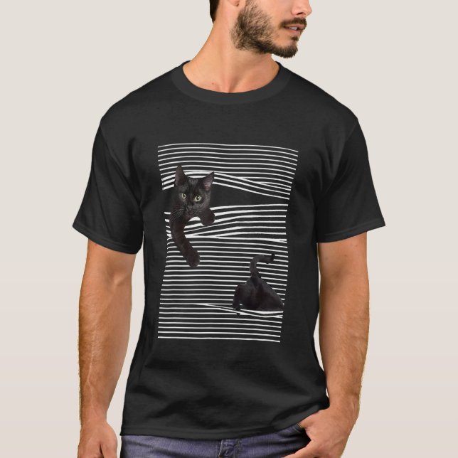 Camiseta Gato Preto Listra Horizontal (Frente)