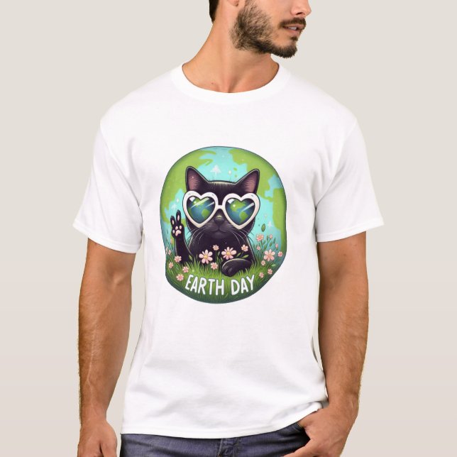Camiseta Gato Preto Mão de Sinal (Frente)
