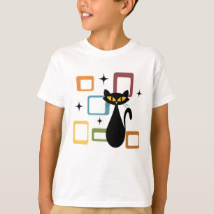 Camiseta gato preto meio século