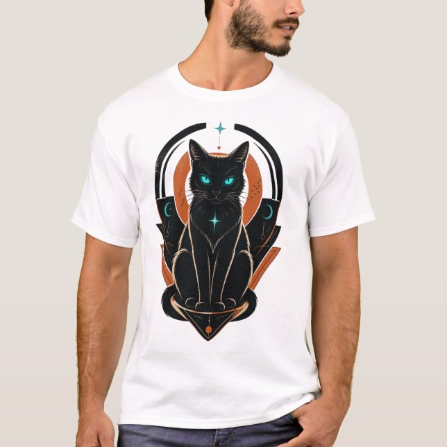 Camiseta Gato Preto Misterioso (Frente)