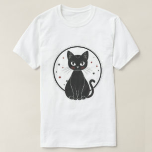 Camiseta Gato Preto Místico Celestial