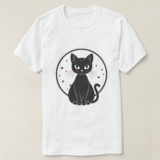 Camiseta Gato Preto Místico Celestial
