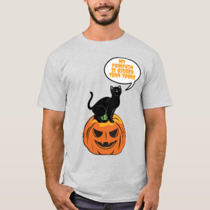 Camiseta gato preto na abóbora, Halloween