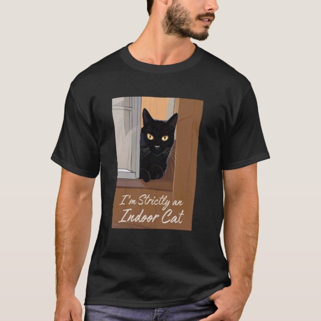 Camiseta Gato Preto na Janela (Frente)