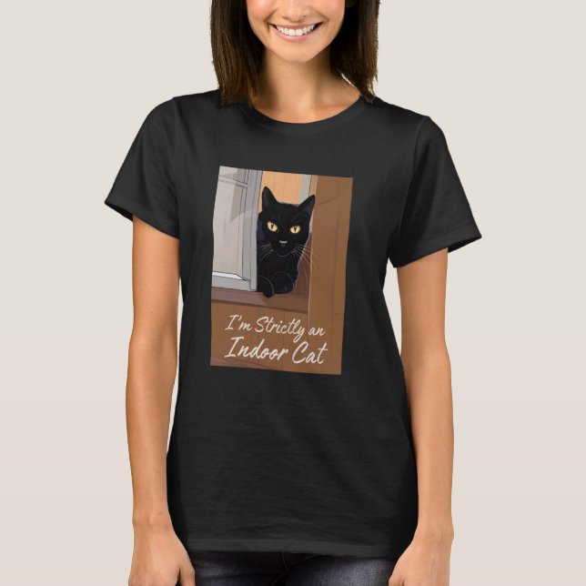 Camiseta Gato Preto na Janela (Frente)