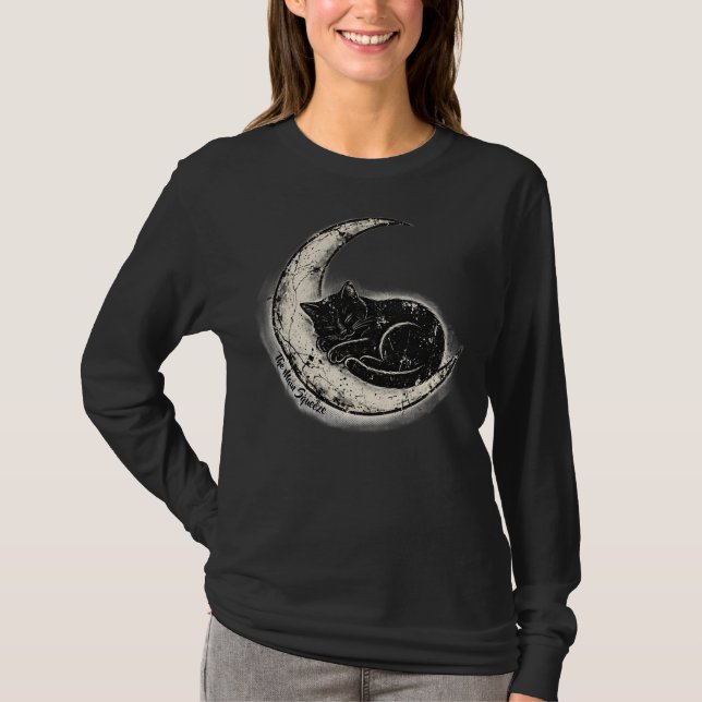 Camiseta Gato Preto na Lua (Frente)