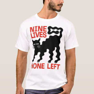 Camiseta Gato Preto Ondulado Assustado Nenhum Humor Restant
