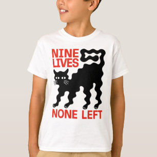 Camiseta Gato Preto Ondulado Assustado Nenhum Humor Restant