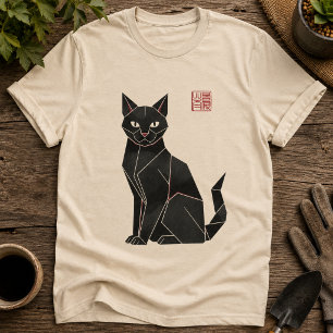 Camiseta Gato Preto Origami