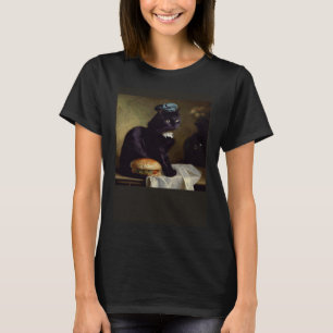 Camiseta Gato Preto Pensando Hambúrguer