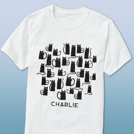 Camiseta Gato Preto Personalizado