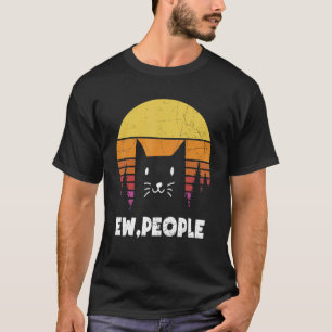 Camiseta Gato Preto Retro Ew Pessoas Gato Animal de Estima