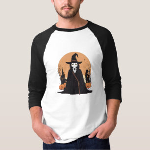 Camiseta Gato Preto Salem Místico com Pumpkins