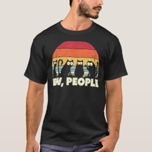 Camiseta Gato Preto Sarcástico Pessoa Eca Divertida Retro F
