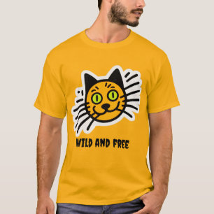 Camiseta Gato Preto Selvagem e Livre
