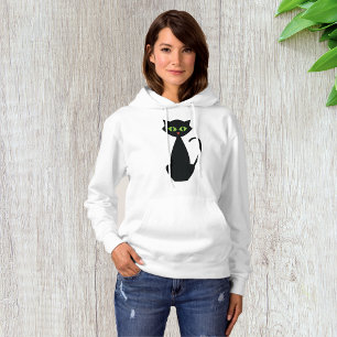Camiseta Gato Preto Silhueta de Halloween com Olhos Verdes 