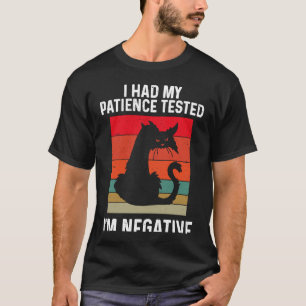 Camiseta Gato Preto Testou Minha Paciência Sou Negativo Sar