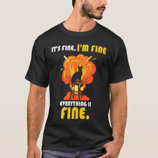 Camiseta Gato Preto Tudo bem, estou bem, tudo está bem 2
