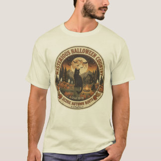 Camiseta Gato Preto Vintage Halloween Retro Assustador dos 