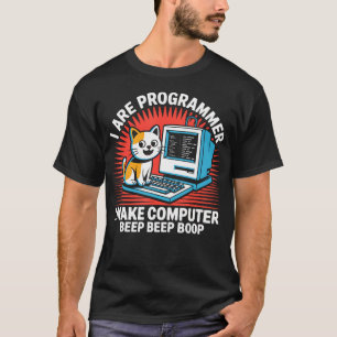 Camiseta Gato Programador Codificador Computador