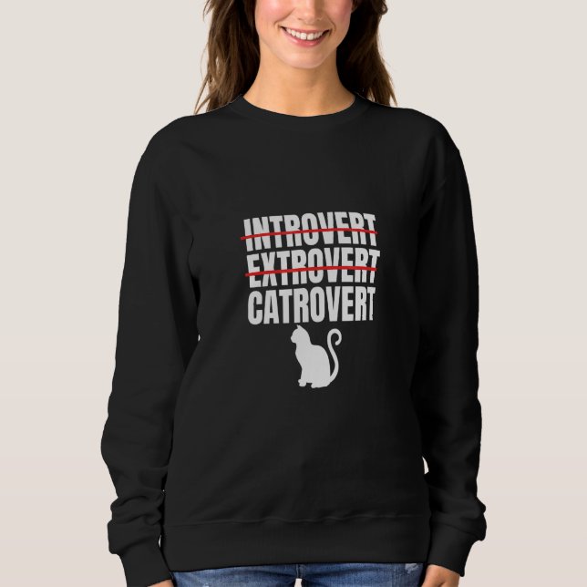 Camiseta Gato Proprietários de Gatos Introvertido Extrovert (Frente)