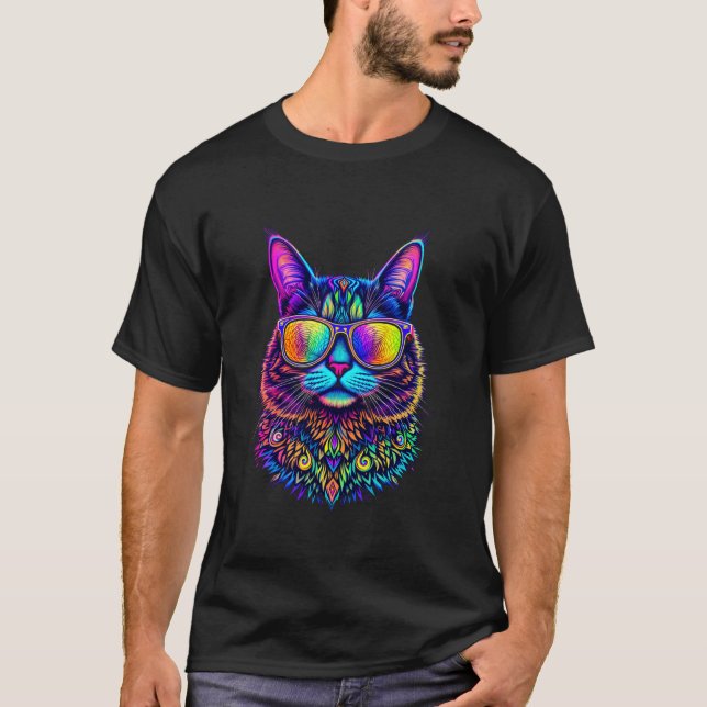 Camiseta Gato Psicodélico (Frente)