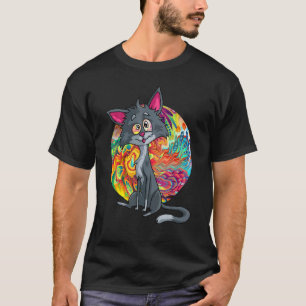 Camiseta Gato psicodélico Gato Colorido Gatinho Gato Tripp