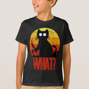 Camiseta Gato Psicopata Negra Assassino Que Faca Faca Festa