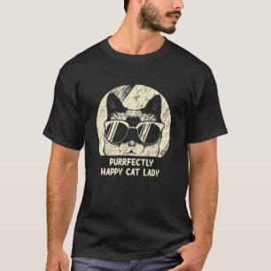 Camiseta Gato Puramente Feliz Senhora Cat Mãe Bonita Gato D