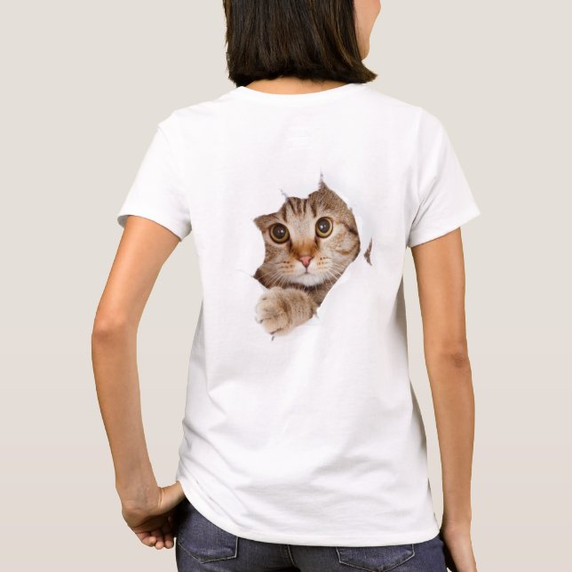Camiseta Gato Purgando Pela Parte Traseira (Verso)