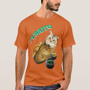 Camiseta Gato Purrito Em Um Burrito Com Obrigados De Dia Da